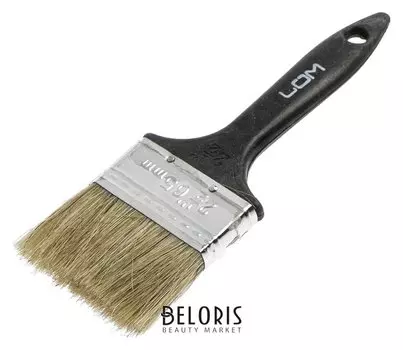 Кисть плоская Lom, натуральная щетина, пластиковая ручка, 2.5", 63 мм