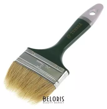 Кисть плоская Tundra, натуральная щетина, пластиковая ручка, 3", 75 мм