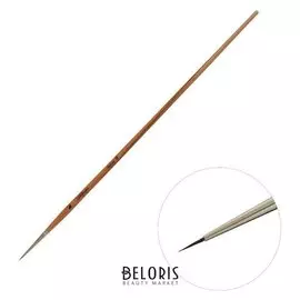 Кисть синтетика "Имитация белки"круглая, серия"аврора" № 0, D-0,7 мм, L-8 мм (Короткая ручка) покрыта лаком Soft-touch