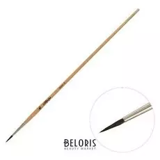 Кисть синтетика "Имитация белки"круглая, серия"аврора" № 3, D-3,0 мм, L-16 мм (Короткая ручка) покрыта лаком Soft-touch