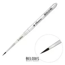 Кисть соболь круглая "Иконописная школа" № 2, D-2.0 мм, L-11 мм, в металлическом футляре (Карманная)