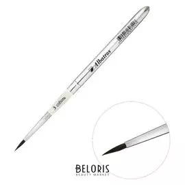 Кисть соболь круглая "Иконописная школа" № 3, D-2.5 мм, L-13 мм, в металлическом футляре (Карманная)