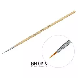 Кисть «Сонет» № 00, синтетика, круглая, короткая ручка, D=1 мм, покрытая лаком