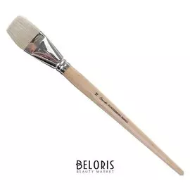 Кисть «Сонет» № 16, щетина, плоская, длинная ручка, D=34 мм, покрытая лаком