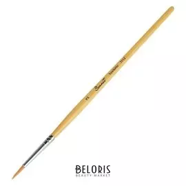 Кисть «Сонет» № 2, синтетика, круглая, короткая ручка, D=2 мм, покрытая лаком