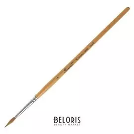 Кисть «Сонет» № 3, колонок, круглая, короткая ручка D=2.5 мм, покрытая лаком