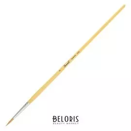 Кисть «Сонет» № 3, синтетика, круглая, длинная ручка, D=3 мм, покрытая лаком