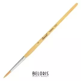 Кисть «Сонет» № 3, синтетика, круглая, короткая ручка, D=3 мм, покрытая лаком