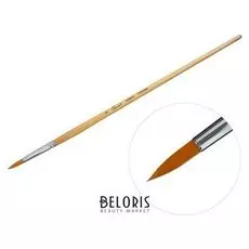 Кисть «Сонет» № 5, синтетика, круглая, длинная ручка, D=5 мм, покрытая лаком