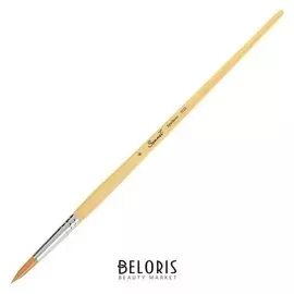 Кисть «Сонет» № 6, синтетика, круглая, длинная ручка, D=6 мм, покрытая лаком