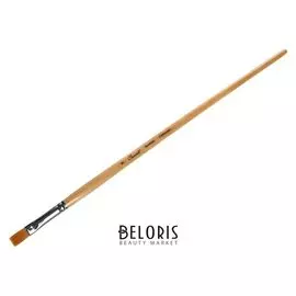 Кисть «Сонет» № 8, синтетика, плоская, длинная ручка, B=8 мм, покрытая лаком