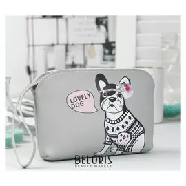 Клатч, отдел на молнии, с ручкой, цвет серый