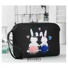 Клатч, отдел на молнии, с ручкой, цвет чёрный