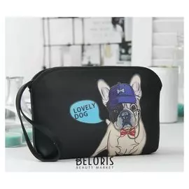 Клатч, отдел на молнии, с ручкой, цвет чёрный