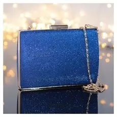 Клатч женский, отдел на фермуаре, цвет синий