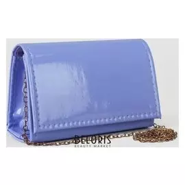 Клатч женский, отдел на клапане, длинная цепь, цвет сиреневый