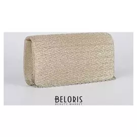 Клатч женский, отдел на клапане, длинная цепь, цвет золотой