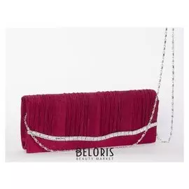 Клатч женский, отдел на магните, длинная цепь, цвет бордовый