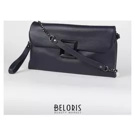 Клатч женский, отдел на молнии, наружный карман, с ручкой, длинная цепь, цвет синий