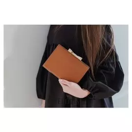 Клатч женский, отдел на рамке, длинная цепь, цвет коричневый