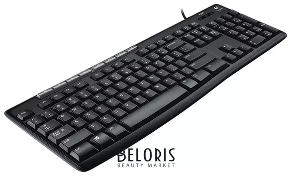 Клавиатура проводная LOGITECH K200, 112 клавиш + 8 дополнительных клавиш, USB, чёрная
