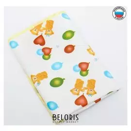 Клеенка 50*70 см., на резинке, арт. 0063, с окантовкой, рисунок "Мишки"