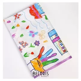 Клеенка 68*100 см., арт. 9905, пвх, с окантовкой, с рисунком "Каляки маляки"