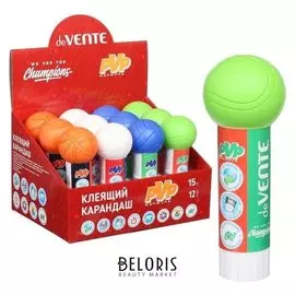 Клей-карандаш PVP 15г Devente Champions быстросохн, фигурка на колпачке, 4042019