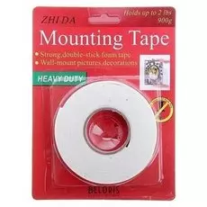 Клейкая лента двусторонняя, на вспененной основе, 18 мм х 2.5 м, на блистере