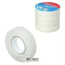 Клейкая лента канцелярская 12 мм х 33 метра Erich Krause Clear, набор 4 штуки