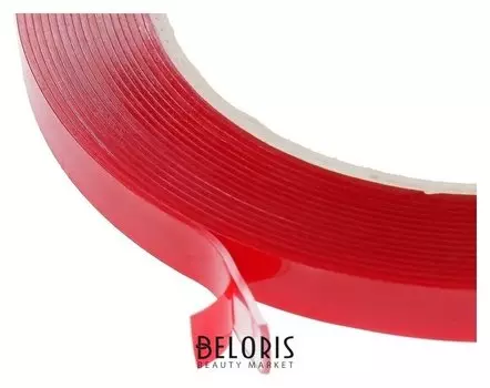 Клейкая лента Nova Bright-fusion, двусторонняя, акриловая красный + прозрачный, 8 мм х 5 м