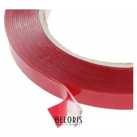 Клейкая лента Nova Bright-fusion, двусторонняя, акриловая красный + прозрачный, 9 мм х 5 м