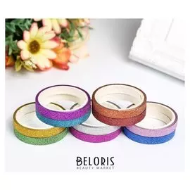 Клейкая лента пластик "Блеск" набор 20 шт намотка 2,7 метра ширина 0,7 см