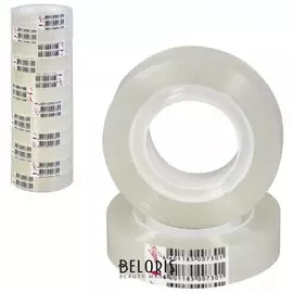 Клейкие ленты 12 мм х 30 м канцелярские луч, комплект 12 шт., прозрачные, гарантированная длина