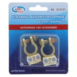 Клеммы АКБ Autovirazh Av-010101, латунь