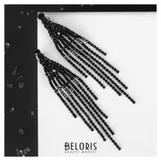 Клипсы "Ажур" треугольник, цвет чёрный