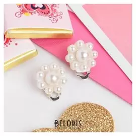 Клипсы детские "Выбражулька" цветок, цвет белый