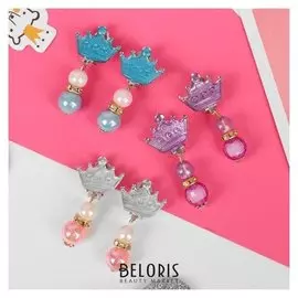 Клипсы детские "Выбражулька" корона с бусинами