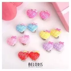 Клипсы детские "Выбражулька" сердечко с цветочком