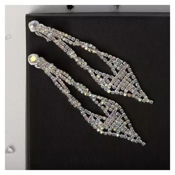 Клипсы "Диско" сияние, цвет радужный в серебре