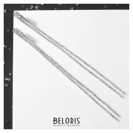 Клипсы "Лёд" 2 ряда, цвет белый в серебре