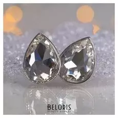 Клипсы "Вечеринка" капли, цвет белый в серебре