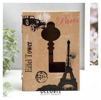 Ключница 4 крючка "Эйфелева башня Ретро" 18,5х13,3х5 см