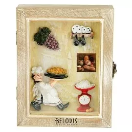 Ключница 4 крючка Повар 21,5х16х7 см