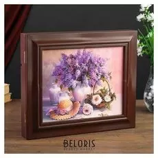 Ключница "Букет сирени" орех 26х31х4,5 см