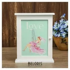 Ключница 6 крючков Девушка на качелях 28х22х6,5 см