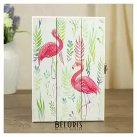 Ключница 6 крючков Фламинго и разнотравье 26х18,3х5,5 см