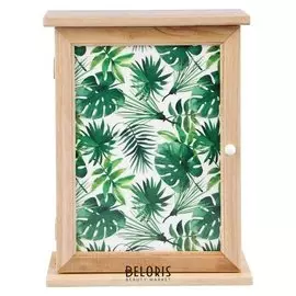 Ключница 6 крючков Пальмовые листья 30х22х8 см