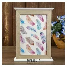 Ключница дерево 6 крючков "Разноцветные пёрышки" 26х17х7 см