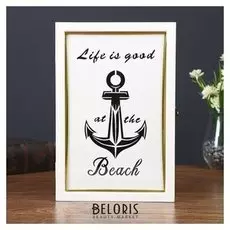 Ключница 6 крючков Якорь 30х20х5,5 см